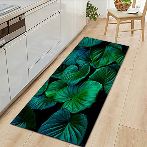 OPLJ Felpudo de Bienvenida Alfombra Larga de Cocina hogar impresión de Hoja de Palma Dormitorio Alfombra de Sala de Estar Alfombrillas Decorativas nórdicas A3 40x120cm