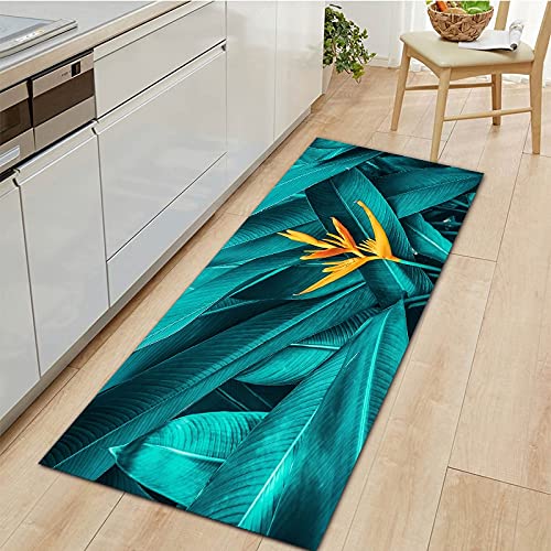 OPLJ Felpudo de Bienvenida Alfombra Larga de Cocina hogar impresión de Hoja de Palma Dormitorio Alfombra de Sala de Estar Alfombrillas Decorativas nórdicas A3 40x120cm