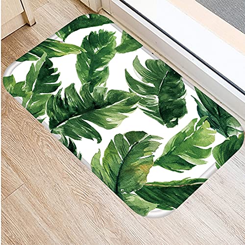 OPLJ Tropical Palm Leaf Cactus Monstera Patrón Alfombra de Puerta Alfombra Alfombra de Piso Interior Alfombra Lavable Antideslizante A3 40x60cm