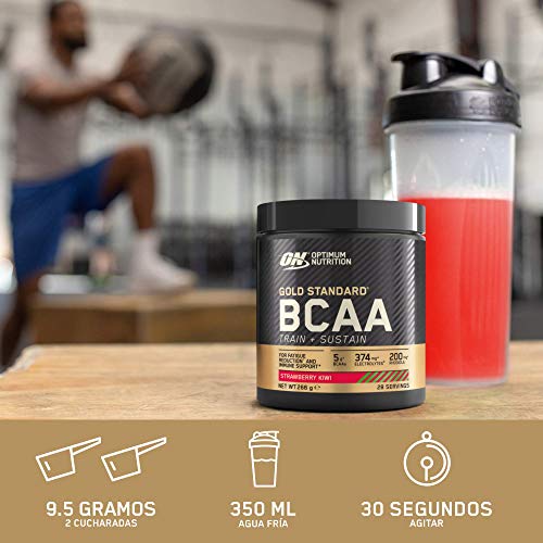 Optimum Nutrition Gold Standard BCAA Polvo, Suplementos Deportivos con Aminoacidos, Vitamina C, Zinc, Magnesio y Electrolitos, Frambuesa y Granada, 28 Porciones, 266g, Embalaje Puede Variar