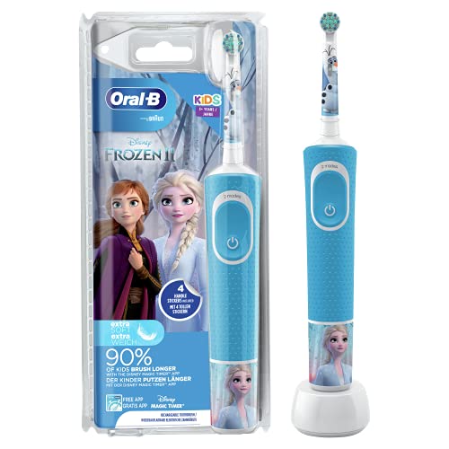 Oral-B Niños Cepillo De Dientes Eléctrico con Mango de Frozen Recargable y Tecnología Braun, Apto para Niños Mayores de 3 Años