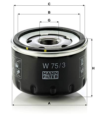 Original MANN-FILTER Filtro de aceite W 75/3 – Para automóviles y vehículos de utilidad