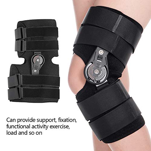 Ortesis de rodilla con bisagra con mandril, Ortesis de rodilla ajustable ajustable proveedores para lesiones deportivas y Protección contra la articulación de la rodilla Brace fijo Hombre Mujer(METRO)