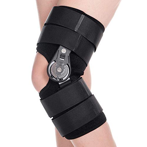 Ortesis de rodilla con bisagra con mandril, Ortesis de rodilla ajustable ajustable proveedores para lesiones deportivas y Protección contra la articulación de la rodilla Brace fijo Hombre Mujer(METRO)