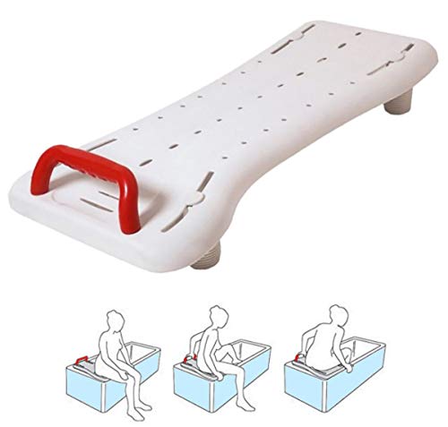 OrtoPrime Asiento Bañera Adulto Antideslizante - Tabla de Bañera Ajustable para Fácil Transferencia - con Asa de Seguridad - Banco de Baño Comodidad y Seguridad