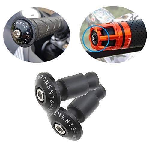 OTOTEC Par de tapas de tapón para manillar de motocicleta de 22 mm, con pernos de expansión, tubos hexagonales, color negro, universal para barras de 7/8 pulgadas