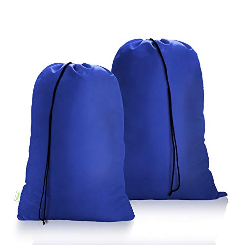 OTraki Bolsa de Colada 2 pcs con Cierre de Cordón Cesto Ropa Sucia Plegable Saco Lavadora Organizador Resistente Material Antidesgarros para Cuarto de Lavado Cocina Dormitorio Hotel de Viaje 60 X 80cm