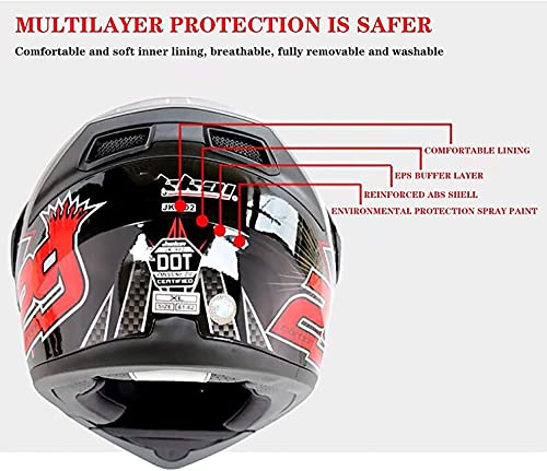 ouruanyang Cascos de Motocicleta con Bluetooth, Cascos integrales modulares abatibles de Doble Visera, Casco Aprobado por Dot, Casco abatible Frontal para Hombres y Mujeres Incorporado FM B, XXL