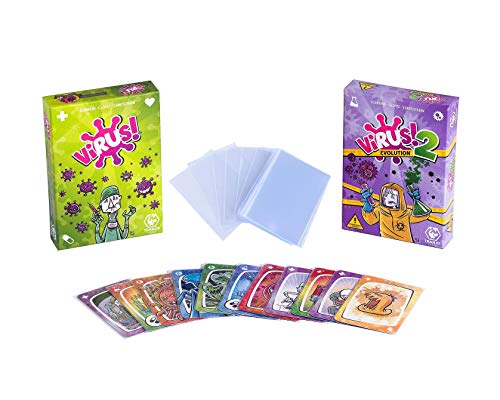 Outletdelocio Pack Juego de Cartas Virus + Virus 2 + 200 Fundas. Edicion Española. +8 años