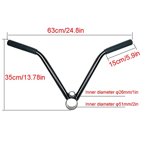 OUUUKL V-Bar Row Landmine Handle, Mango Row de Agarre Recto Sentadillas, Tríceps, Mango de Levantamiento de Pesas de Agarre Recto Landmine Handle para Barras Olímpicas de 51mm/26mm