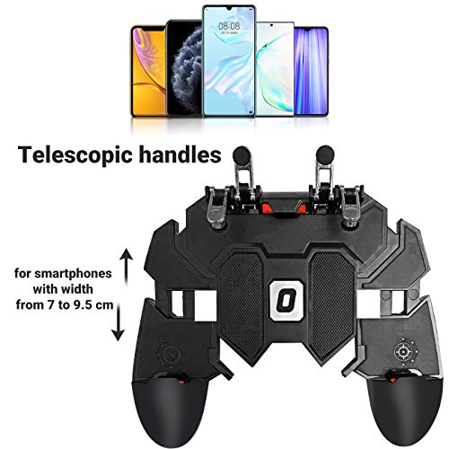 Ozkak Mando para Movil PUBG Controlador de Juego móvil Universal Gatillos Gamepad Joystick de Disparo y apuntar L1R1 L2R2 Gatillo para Android iOS iPhone Samsung Huawei Smartphone Ancho de 7 a 9,5 cm