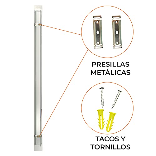 Pack 2x Lampara Luminaria 120cm 40W. Color Blanco Frio (6500K). Tubo led integrado T8. 4000 lumenes. Pantalla led slim.