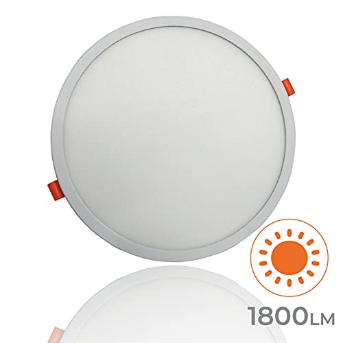 Pack 5x Panel Led Redondo Plano, 20 W, Corte Ajustable (50-180 mm). Blanco frio 6500K. 1800 Lumenes reales. Driver incluido.