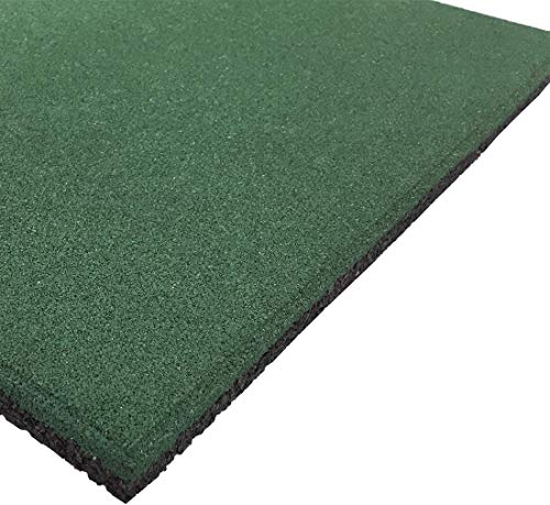 PACK LOSETAS DE CAUCHO VERDE 20MM DE DIÁMETRO CON TACO 1m² x 1m² PROFESIONAL, USO HABITUAL EN GIMNASIOS, PARQUES INFANTILES (10 m2)