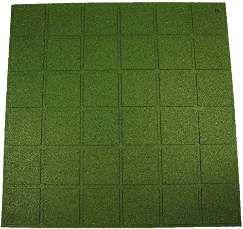 PACK LOSETAS DE CAUCHO VERDE 20MM DE DIÁMETRO CON TACO 1m² x 1m² PROFESIONAL, USO HABITUAL EN GIMNASIOS, PARQUES INFANTILES (10 m2)