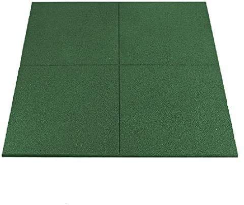 PACK LOSETAS DE CAUCHO VERDE 20MM DE DIÁMETRO CON TACO 1m² x 1m² PROFESIONAL, USO HABITUAL EN GIMNASIOS, PARQUES INFANTILES (10 m2)