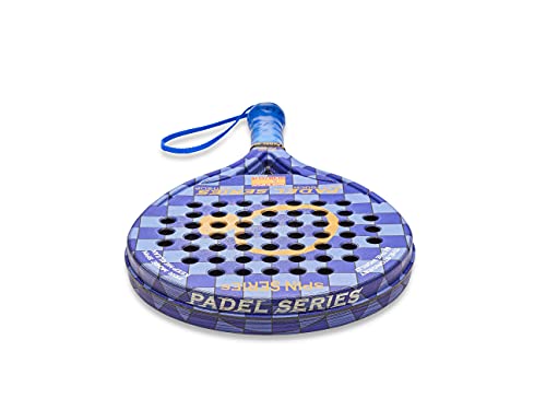 Padel Series - SPIN Series Blue | Pala de Padel Fabricada en ABS y Policarbonato | Buen Control y Máximo Efecto | Caras Antideslizantes | Modelo Semi Blando con 2 Capas de Espuma Firm y Capa Soft