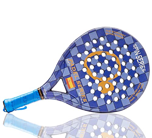 Padel Series - SPIN Series Blue | Pala de Padel Fabricada en ABS y Policarbonato | Buen Control y Máximo Efecto | Caras Antideslizantes | Modelo Semi Blando con 2 Capas de Espuma Firm y Capa Soft