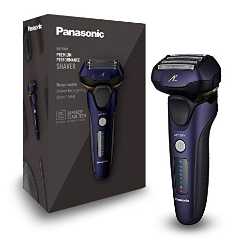 Panasonic ES-LV67-A803 - Afeitadora premium (Motor ultrarrápido, 5 hojas precisión nanométrica, cabezal multiflexible con 16 direcciones, funda de viaje, lavable, ion de litio) morado y negro