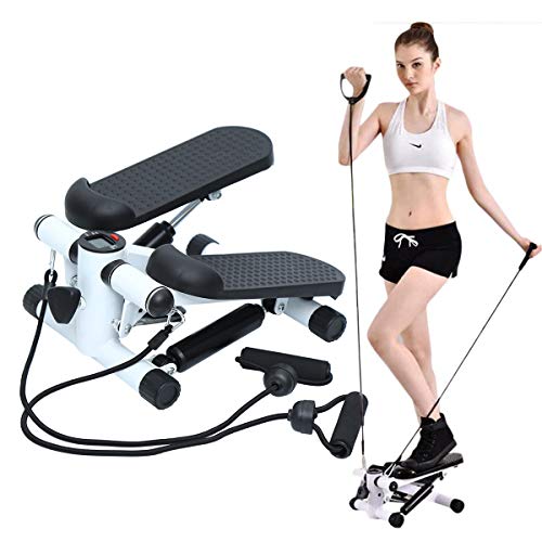 Paneltech Máquina de Step Swing Stepper Mini Stepper Fitness Stepper Aparato de Entrenamiento Stepper con Resistencia Regulable y Consola inalámbrica