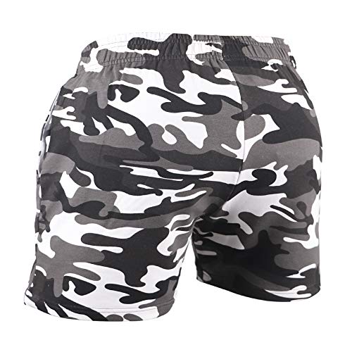 Pantaloncini da Allenamento per Bodybuilding da Palestra da uomo in esecuzione per il Tempo Libero Atleta Della Serie Camo da 5 pollici Color Camo Black Size XL