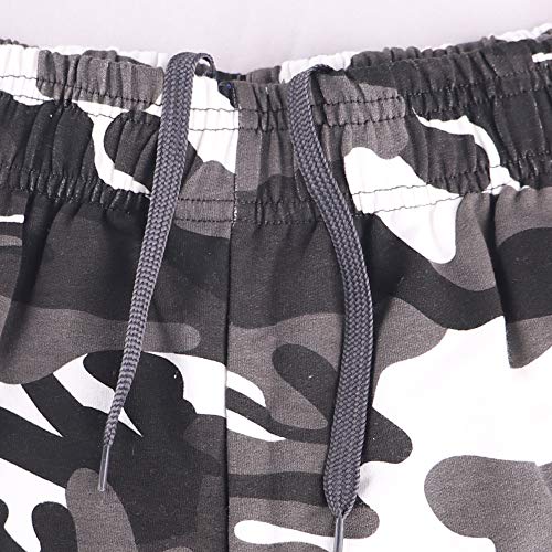 Pantaloncini da Allenamento per Bodybuilding da Palestra da uomo in esecuzione per il Tempo Libero Atleta Della Serie Camo da 5 pollici Color Camo Black Size XL