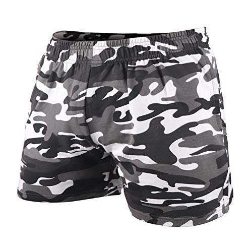 Pantaloncini da Allenamento per Bodybuilding da Palestra da uomo in esecuzione per il Tempo Libero Atleta Della Serie Camo da 5 pollici Color Camo Black Size XL