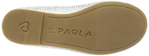 PAOLA 857056, Zapatos Tipo Ballet, Plateado, 36 EU