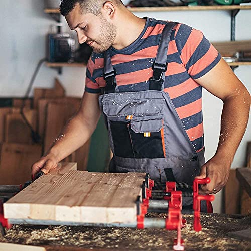 Paquete de 4 3/4 "abrazaderas de metal de hierro y madera de liberación rápida de base ancha Abrazadera de tubería de madera Tornillo de tornillo con abrazadera H Herramienta de fijación de columna