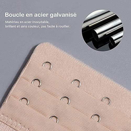 Paquete de 8 pinzas para sujetador de extensión de sujetador de 2 ganchos / 3 ganchos, tonos de piel blanco y negro, apto para todos los sujetadores.