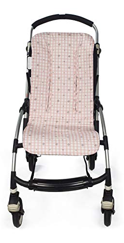 Pasito a Pasito. Colchoneta para Silla de Paseo Yummi. Forro para Silla, Anti-sudoración para el Verano. Uso Universal y Compatible con la Mayoría de los Cochecitos. Color Rosa.