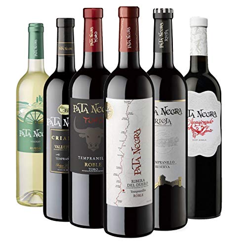 Pata Negra - Lote de 6 Botellas con D.O, Pack de 6 x 750 ml