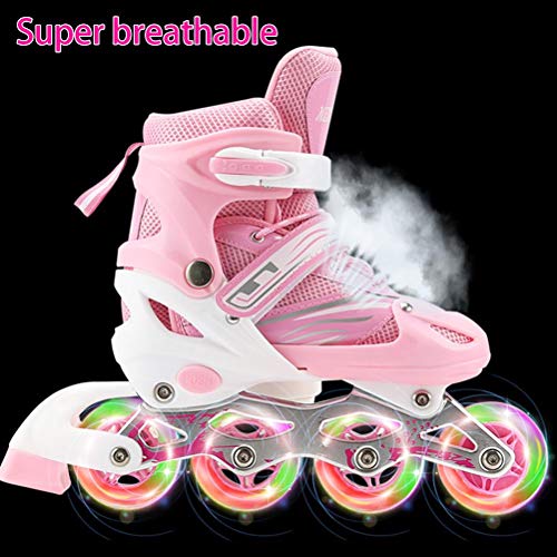 Patines en línea 2 en 1 Luminosas Rollerblade, 4 Patines de Ruedas Intermitentes al Aire Libre Ajustables de Tamaño para Niños y Adultos - Puede Cambiar Libremente Entre Filas Simples y Dobles