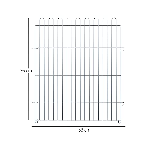 PawHut Parque para Mascotas Valla Corral 8 Vallas 63x76cm + Puerta Entrenamiento Perros