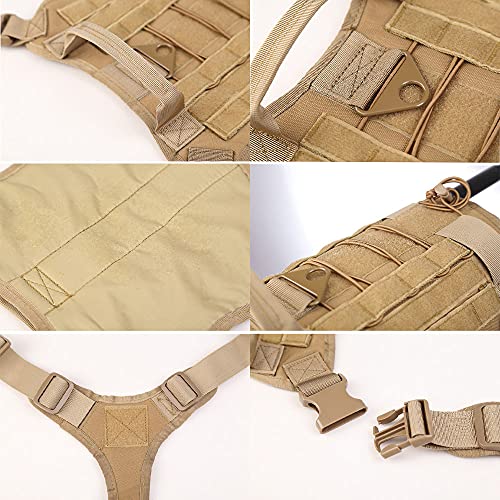 pawstrip Arnés de perro táctico para entrenamiento militar Molle chaleco para caza al aire libre, ropa de patrulla ajustable para perros medianos y grandes