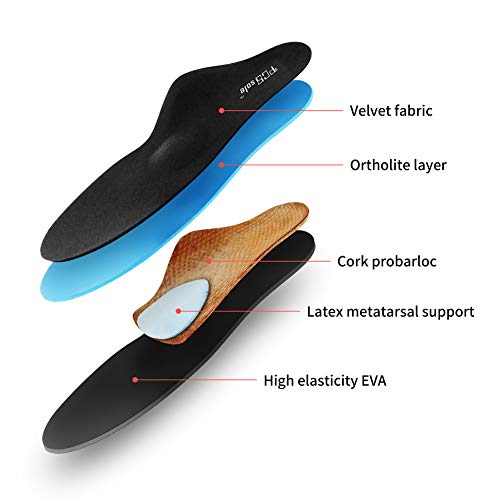 PCSsole La plantilla apoya la plantilla ortopédica funcional suave del pastel del alto arco, pie plano de la inserción, fascitis plantar, dolor de pie EU37-38 (24cm)