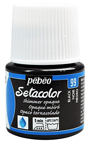 Pébéo 295099 Setacolor Opaco tornasolado - Pintura para Tela (45 ml, Color 99), Color Negro