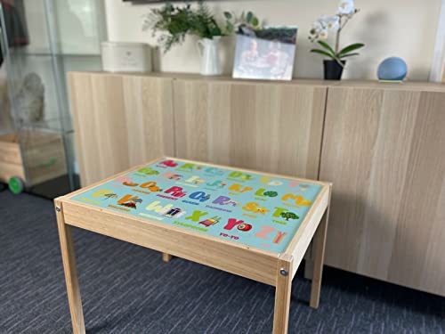 Pegatina educativa para niños solo compatible con IKEA Latt Table (alfabeto de objetos)