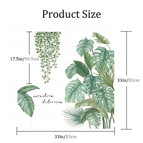 Pegatinas de Pared Planta, Planta Tropical Hoja Etiqueta, Vinilo Decorativo Hoja Planta Tropical, Planta Tropicales Vinilos, Pegatinas de Planta Tropicales, para Dormitorio, Sala de Estar, Comedor