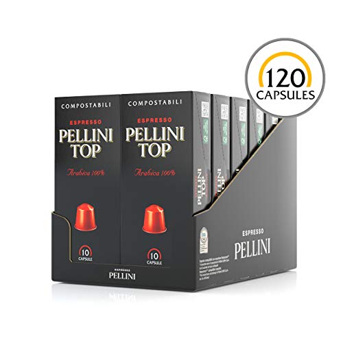 Pellini Caffè - Espresso Pellini Top Arabica 100% - 120 Cápsulas (12 x 10) - Compatible Con Máquina Nespresso