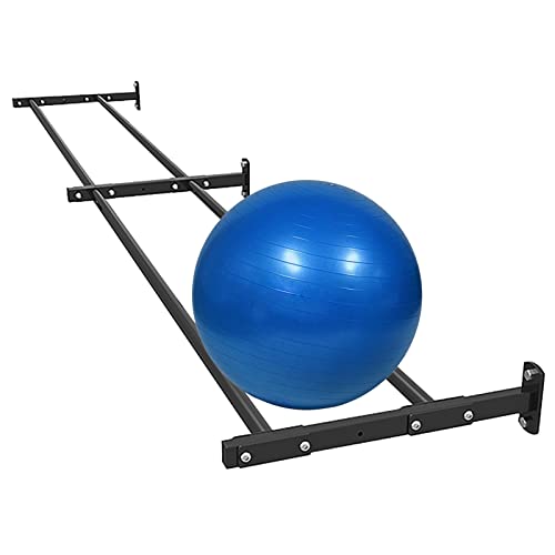 Pelota de Gimnasia Ejercicio Negro Soporte De Pelota De Estabilidad De Yoga, Ajustable Soporte De Silla De Bola De Ejercicio, Montaje En Pared Estante De Bola De Equilibrio, Accesorios De Gimnasio