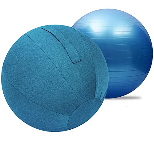 Pelota de Pilates,Sillas Ergonomicas Oficina Prueba de Polvo Abrigo,Silla De Pelota Sentada Con Funda Y Bomba, Asiento ErgonóMico De Pelota De Asiento, Pelota De Ejercicio Para Yoga Y Pilates Fitball