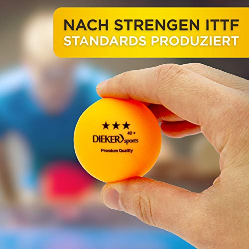 Pelotas Ping Pong de 3 Estrellas Dieker Sports [42 Pelotas + Bolsa + Vídeo] – Pelotas Ping Pong que cumplen con las Prescripciones de ITTF – Pelotas Ping Pong 3 Estrellas perfectas para todos