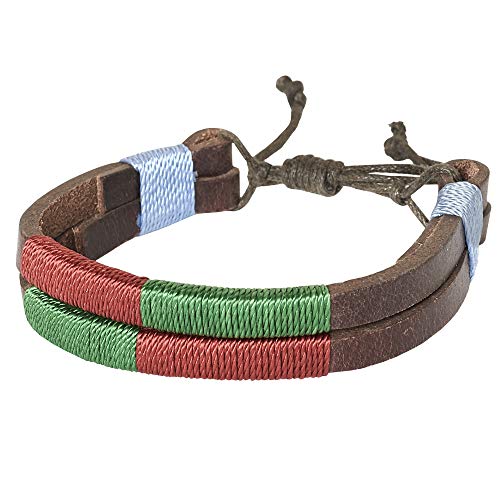 PELPE - Cinturón argentino de piel, con pulsera de hilo y cuero a juego. Cinturón bordado sobre cuero, para hombre y mujer. Cinturones argentinos Polo