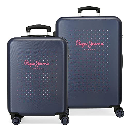 Pepe Jeans Molly Juego de maletas Multicolor 55/68 cms Rígida ABS Cierre combinación 104L 4 Ruedas dobles Equipaje de Mano