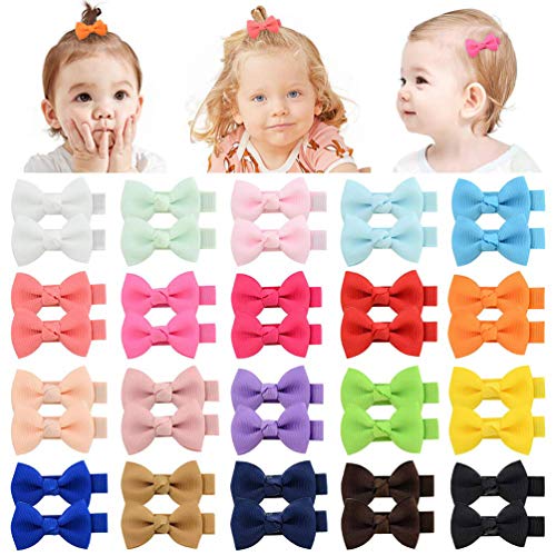 Pequeño pelo arco grosgrain cinta pinzas para el pelo pinzas de cocodrilo para niñas bebés niños pequeños 40pcs