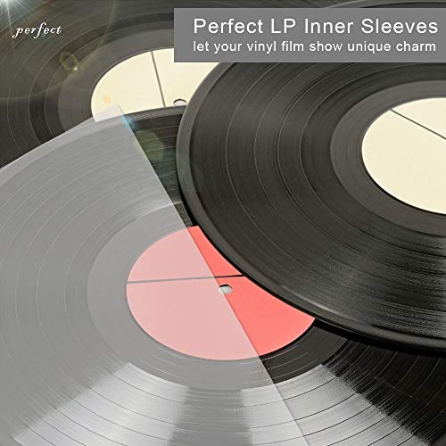 PERFETSELL 100Pcs Fundas Interior Vinilos Lp Funda Vinilo 12 Pulgadas Fundas Discos Bolsas para Discos de Vinilo Fundas Antiestaticas Fundas Protectoras Vinilos Fundas Interiores para Discos de Vinilo