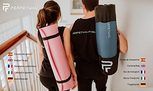 PERPETUAL Esterilla Yoga Mat Antideslizante 10mm Colchoneta Gruesa Plegable Ligera Gimnasia Pilates Fitness Gimnasio Casa Ejercicios Hombre Mujer Ecológica Deporte