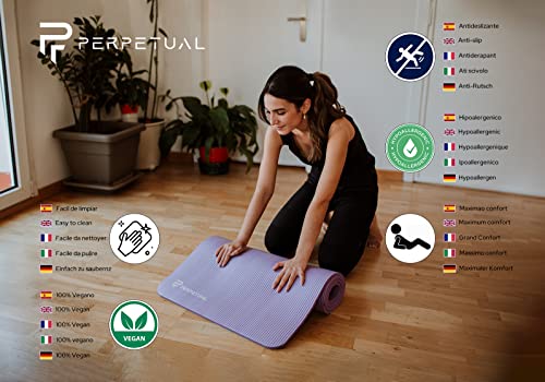 PERPETUAL Esterilla Yoga Mat Antideslizante 10mm Correa Transporte Colchoneta Gruesa Plegable Ligera Gimnasia Pilates Fitness Gimnasio Casa Ejercicios Hombre Mujer Ecológica Deporte…