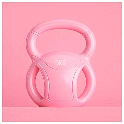 Pesa Rusas Kettlebell Hombres Y Mujeres Equipo De Fitness Con Mancuernas Inicio Dumbbell Ejercicio Atlético Brazo Músculos Kettlebell Sachoros Delgados, Tres Asas ( Color : Pink , Size : 5KG )